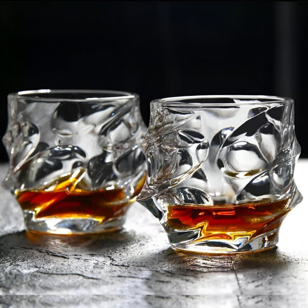 Twisted Glass Whisky Tumbler Set