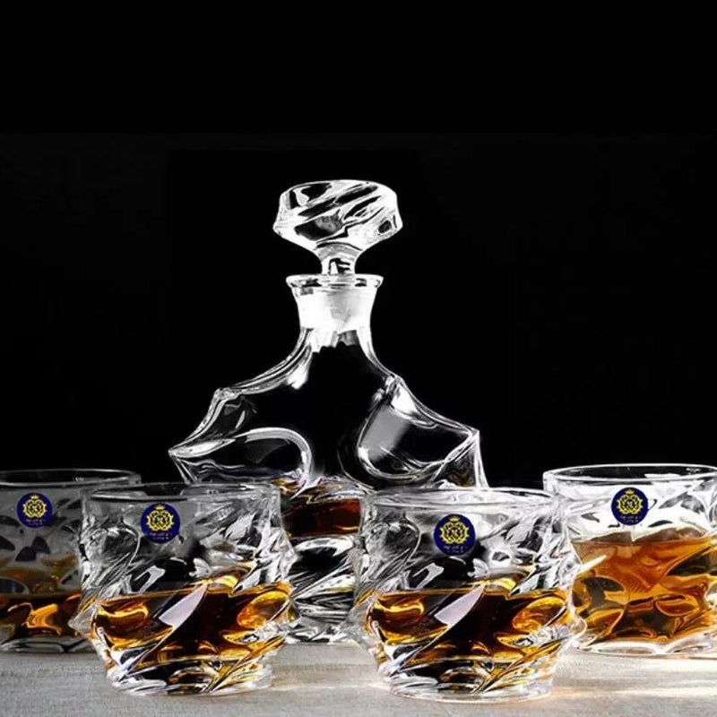 Twisted Glass Whisky Tumbler Set